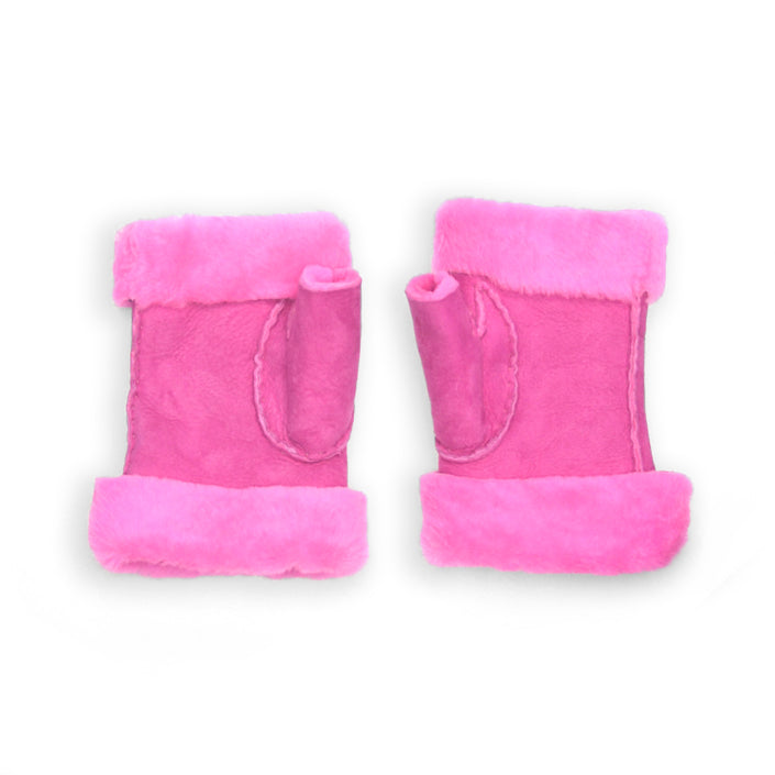 Suede Fingerless Glove - Hot Pink