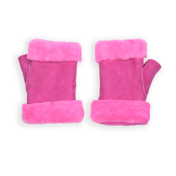 Suede Fingerless Glove - Hot Pink