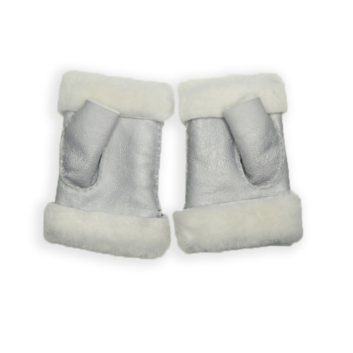 Suede Fingerless Glove - Grey