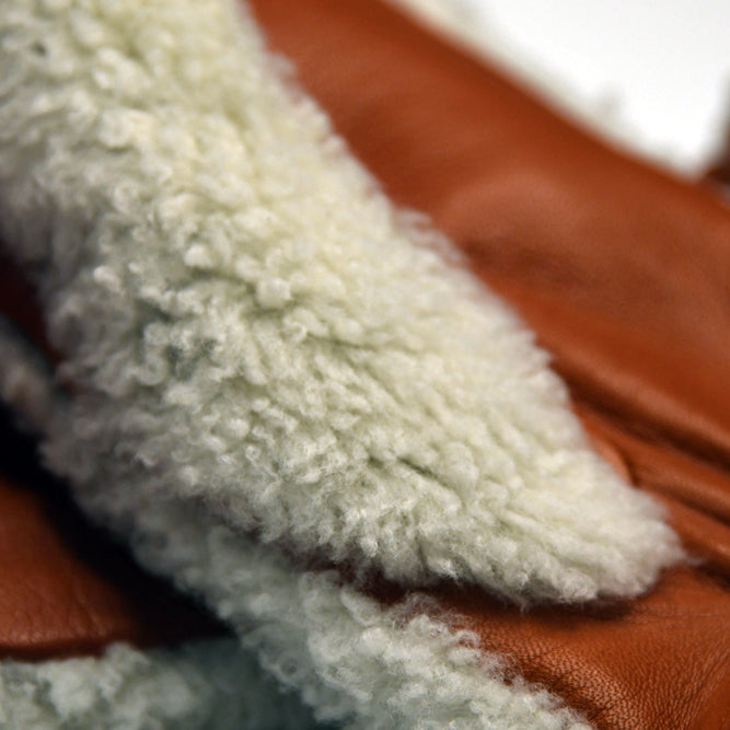 Sheepskin Mitten - Natural / Orange