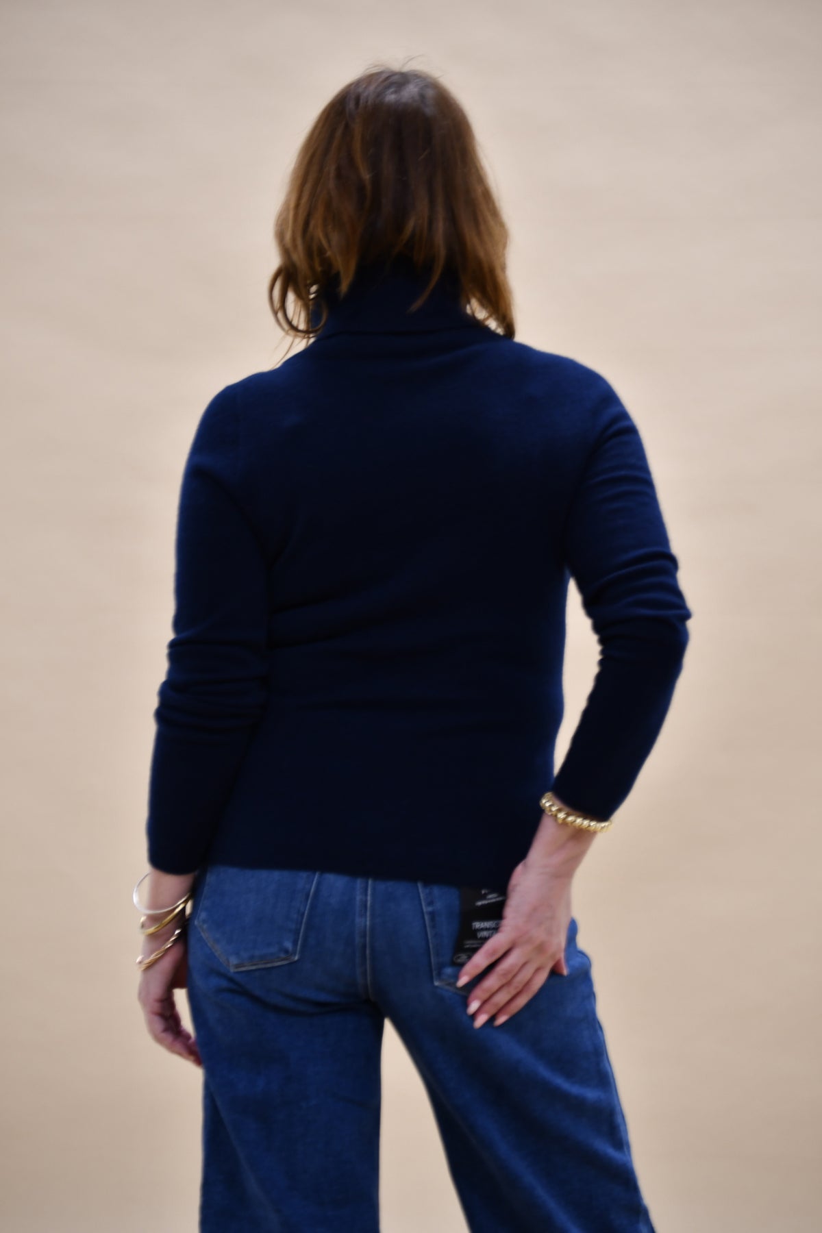 Cashmere Roll Neck - Navy
