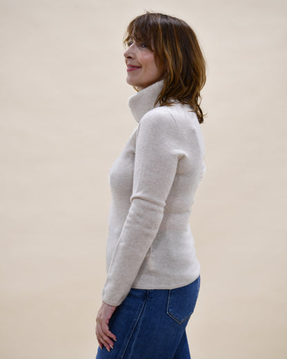 Cashmere Roll Neck - Oat