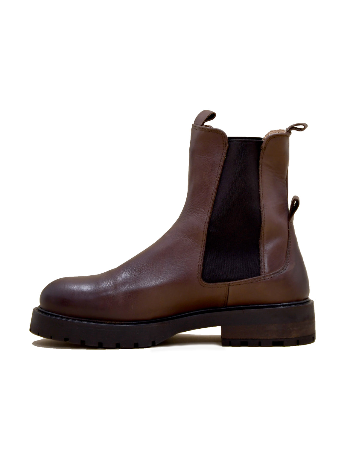 Katelyn Leather Wool-Lined Boots - Brown