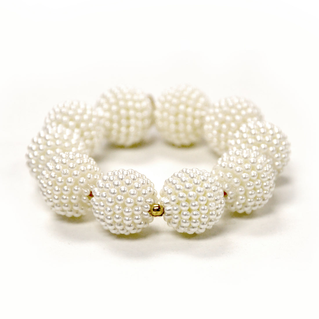 Textured Pearl Round Bobble - Pearl