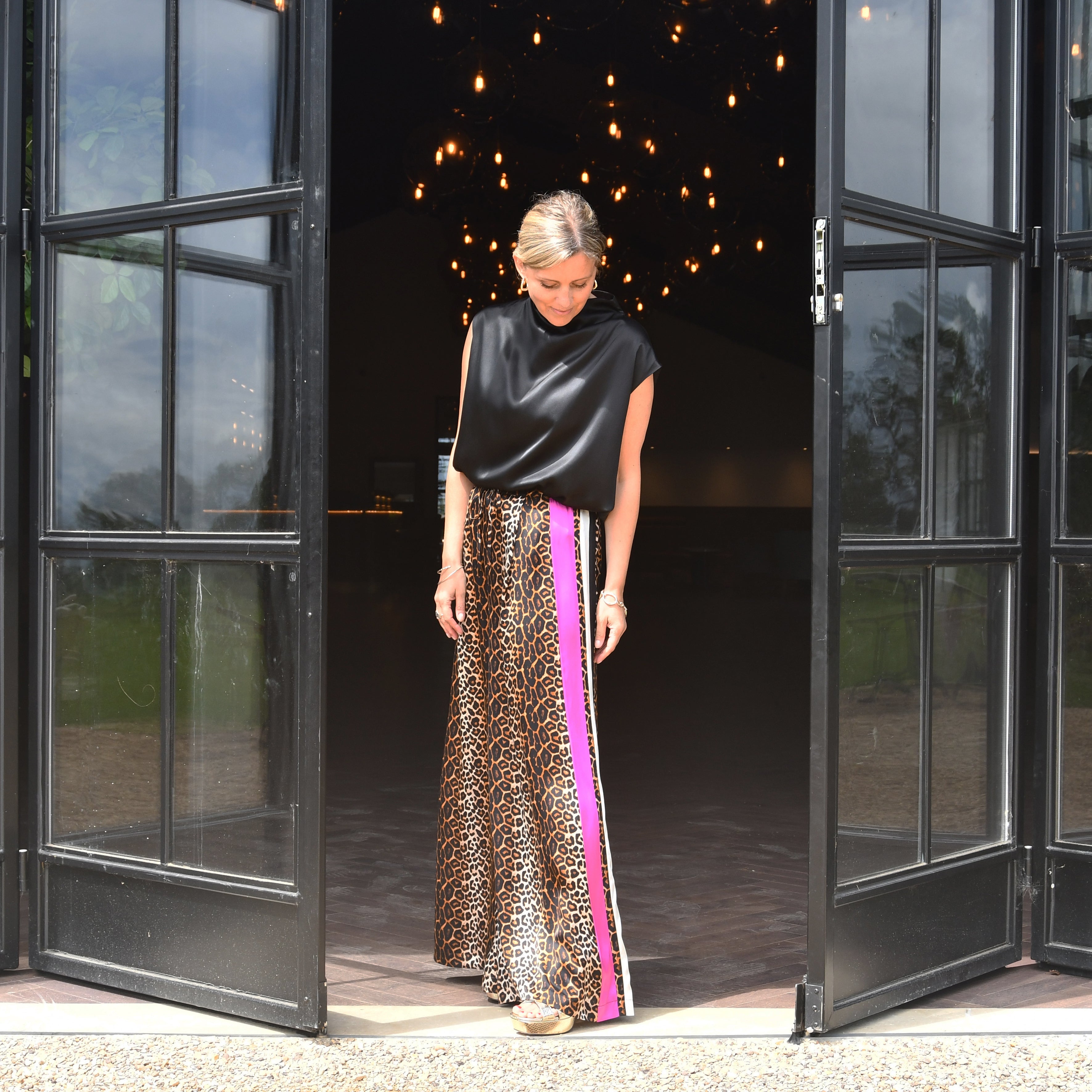Silk Stripe Trousers | Mexico City - Leopard