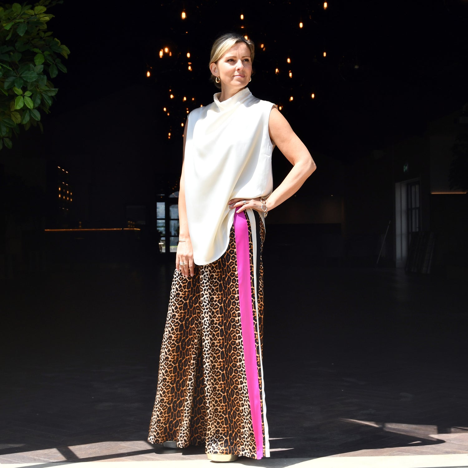 Silk Stripe Trousers | Mexico City - Leopard