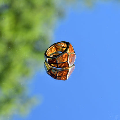 Tortoise Shell Hex Ring - Tortoise Shell