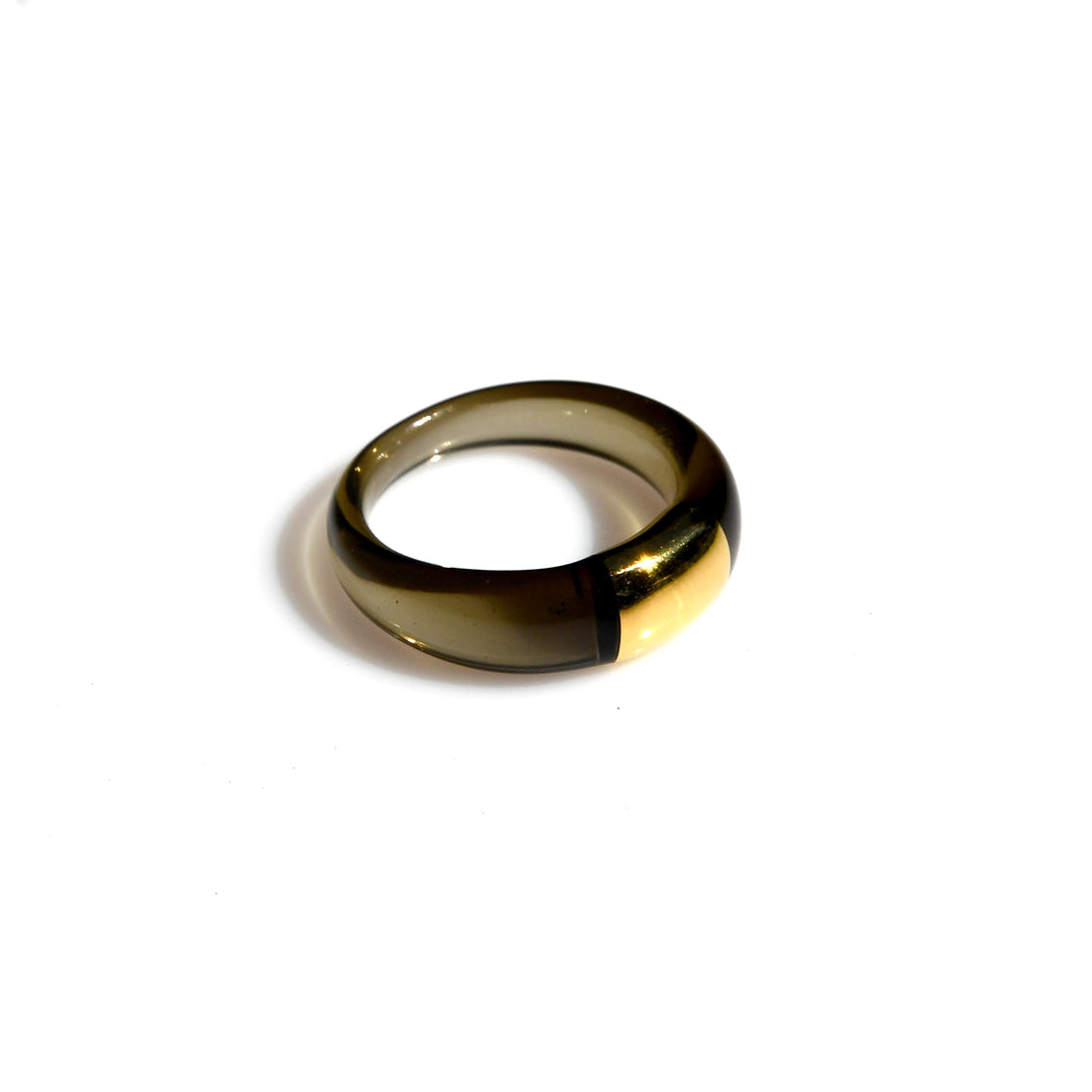Resin Signet Ring - Deep Smoky