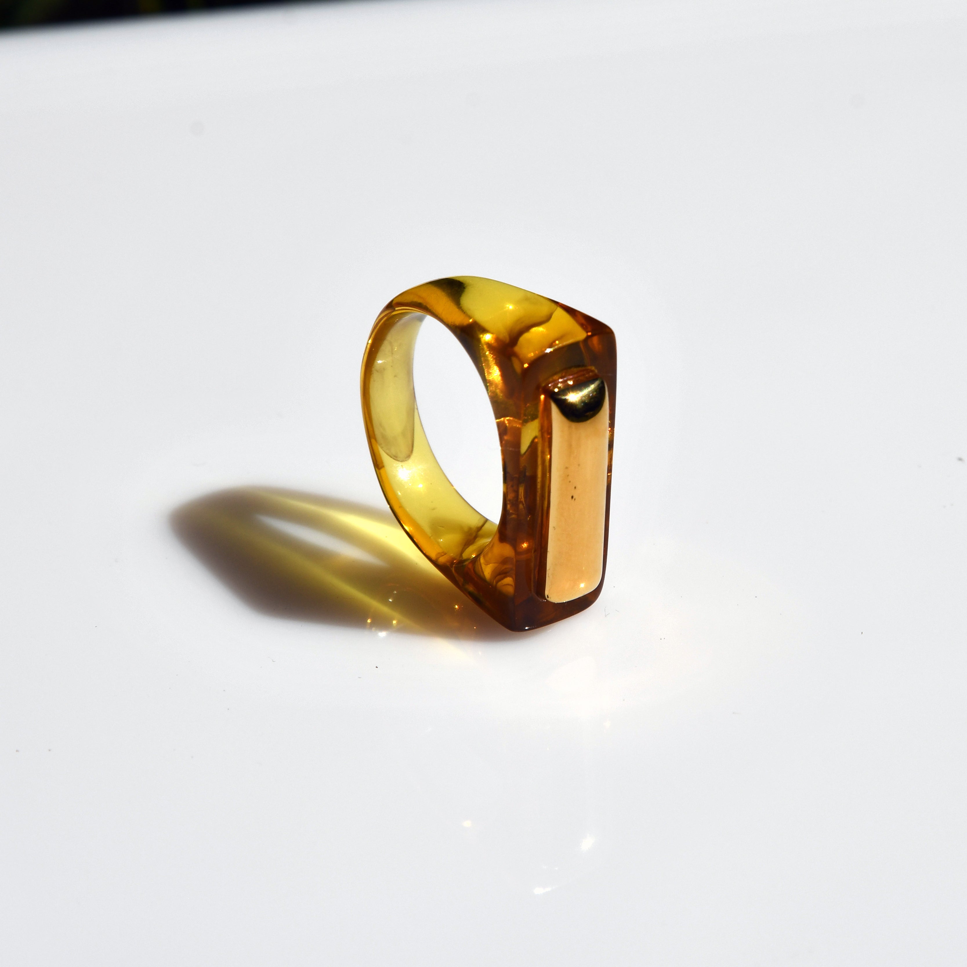 Resin Bar Ring - Tortoise Shell