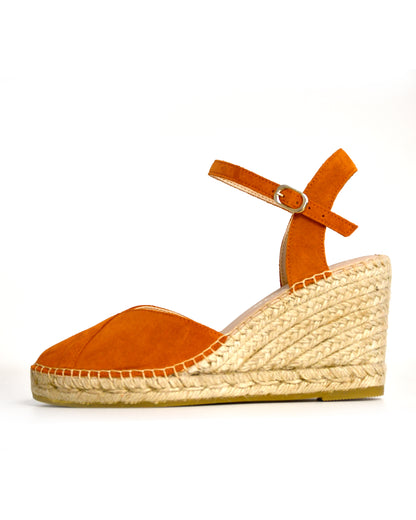 Buckle Espadrille With V Shape - Orange