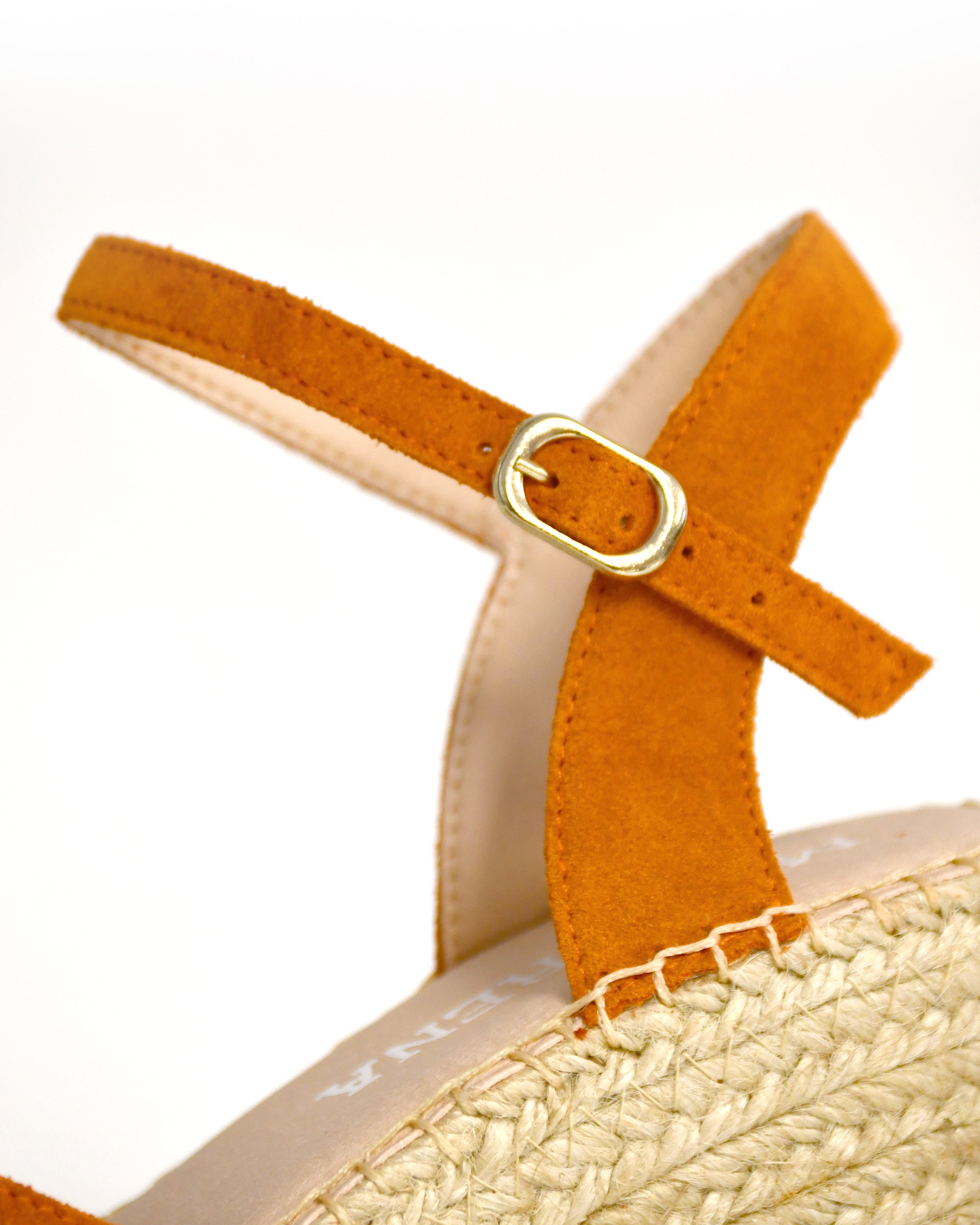 Buckle Espadrille With V Shape - Orange