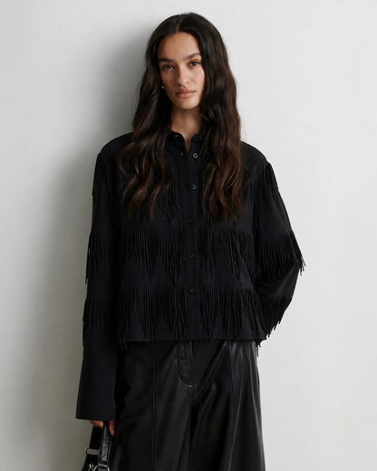 Dancing Cropped Shirt - Black