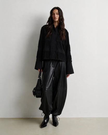 Dancing Cropped Shirt - Black