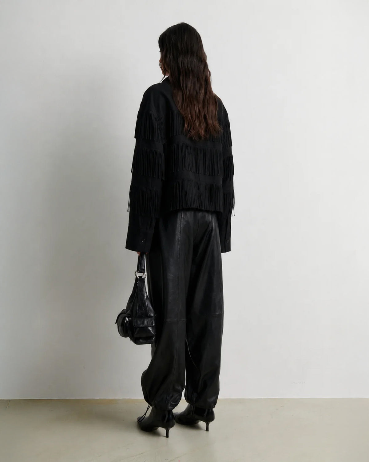 Dancing Cropped Shirt - Black