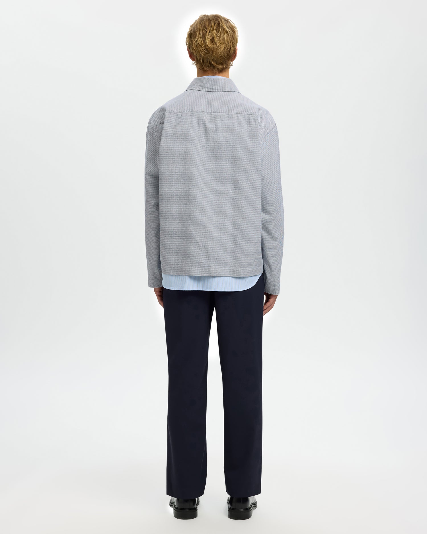 David Mix Zip Overshirt - Blue Mirage