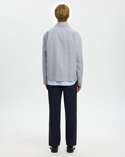 David Mix Zip Overshirt - Blue Mirage