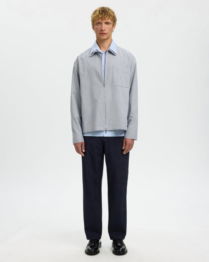David Mix Zip Overshirt - Blue Mirage