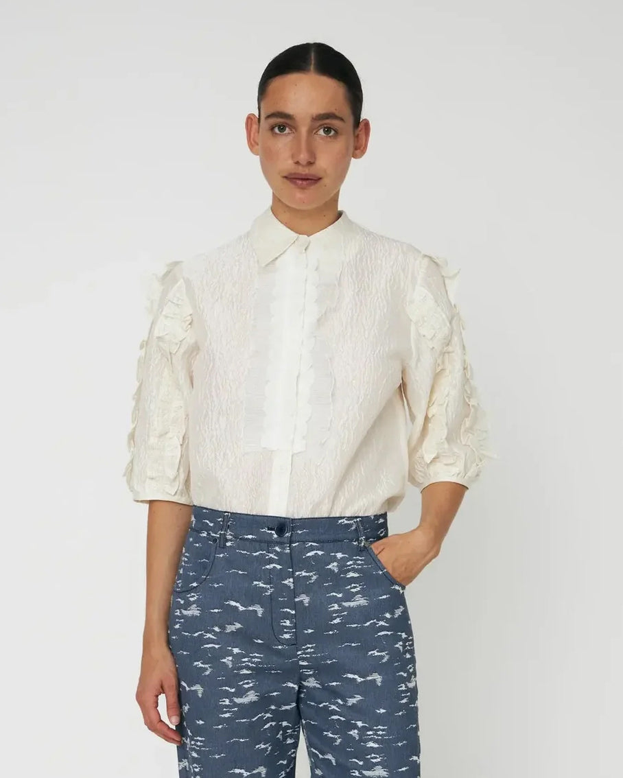 Delicate Frill Shirt - Ivory