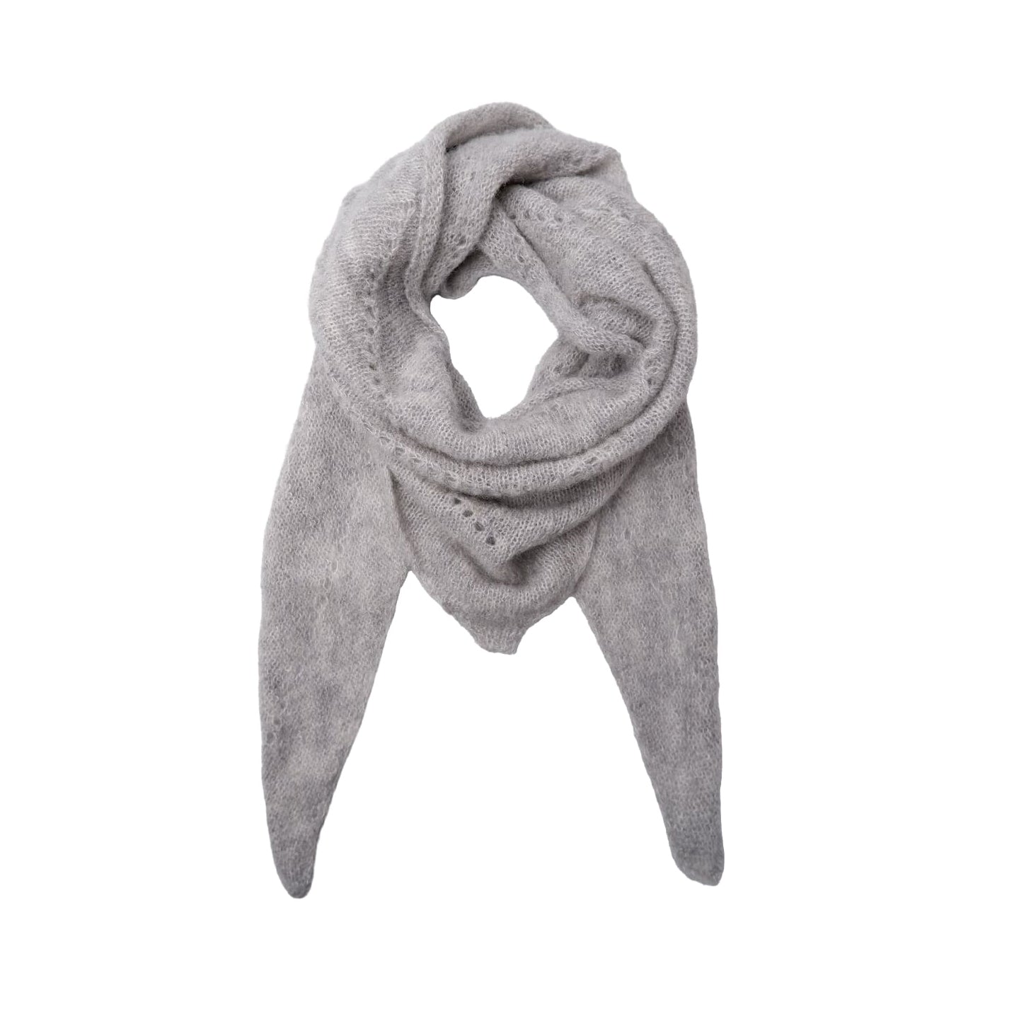 Dell Knitted Mini Scarf - Light Grey