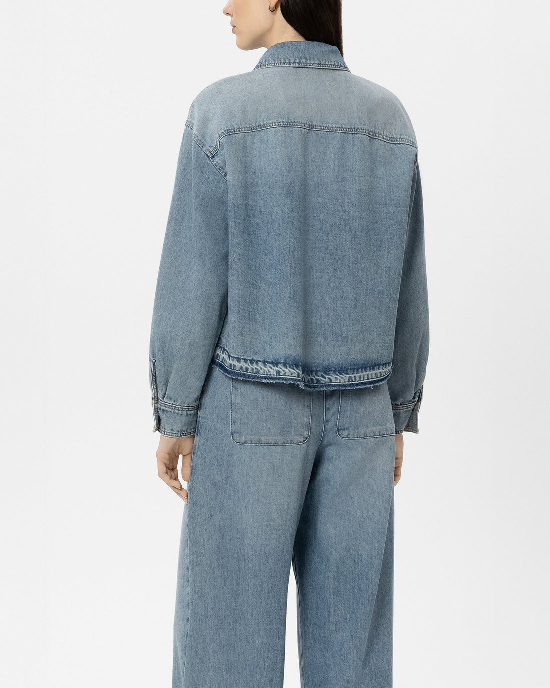 Denim Shirt Raw Hem - Denim