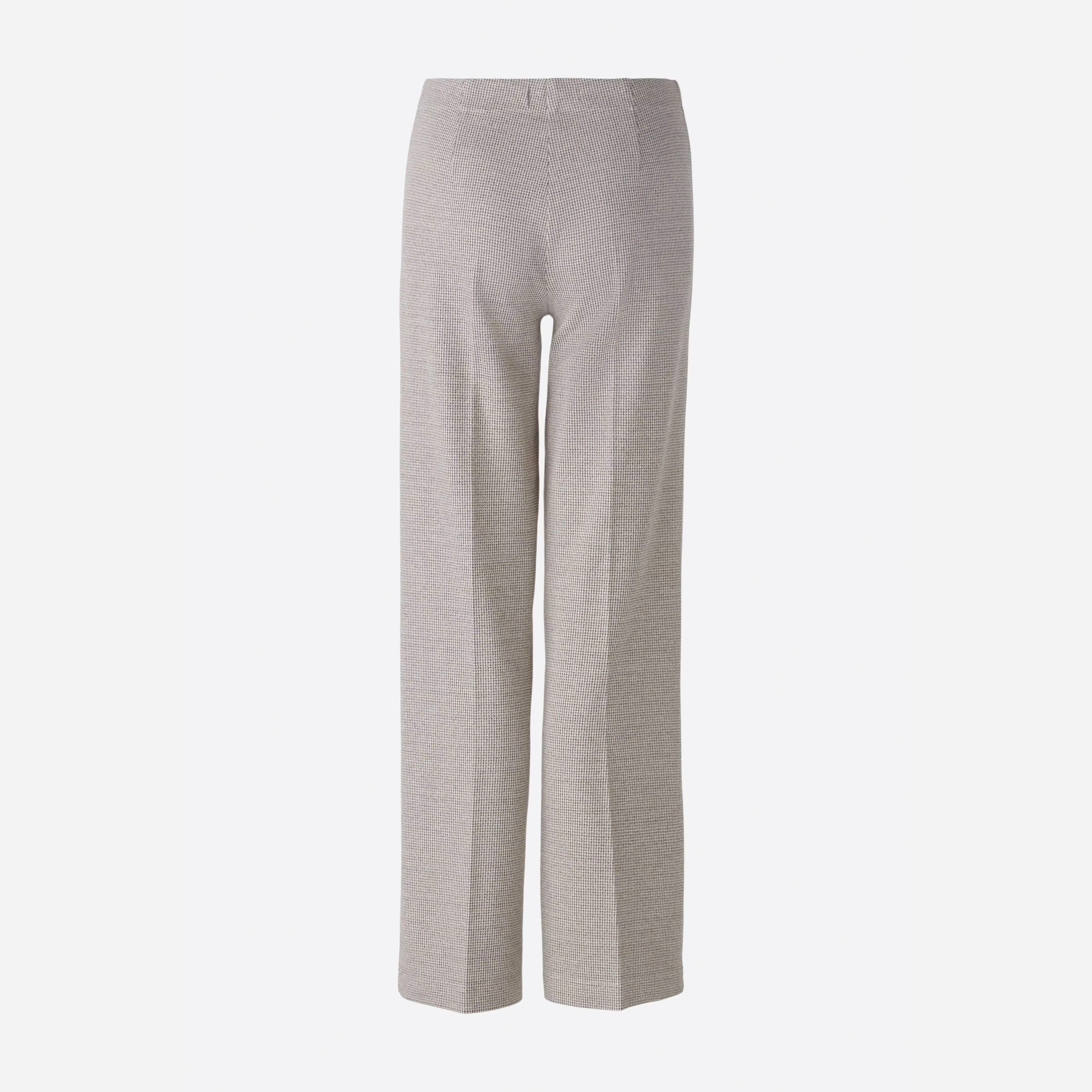 Dogtooth Pull On Trousers - Brown White