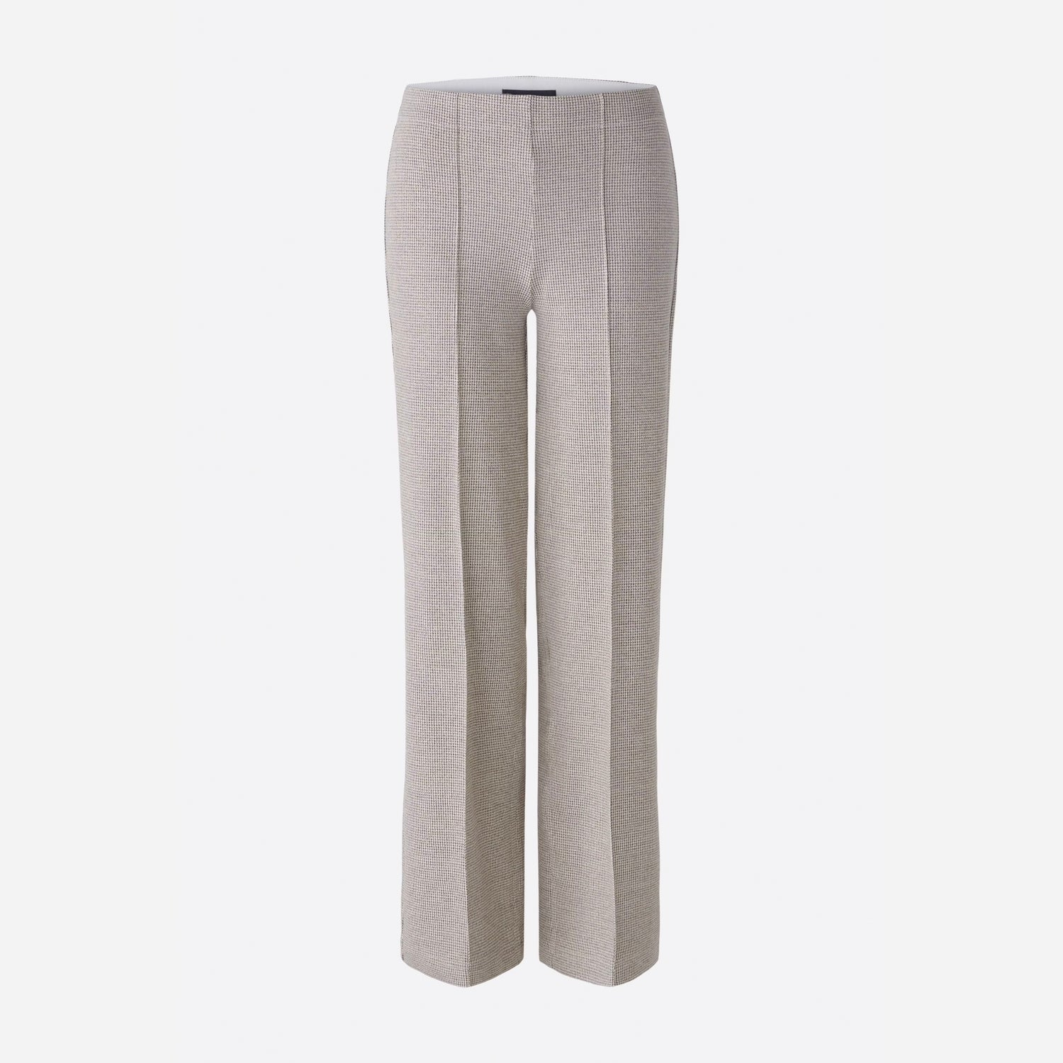 Dogtooth Pull On Trousers - Brown White