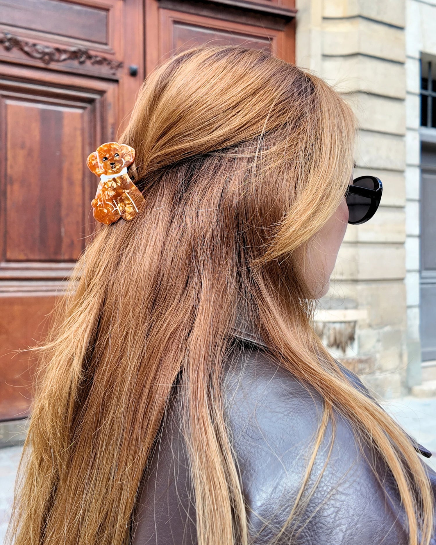 Doodle Puppy Hair Clip - Brown