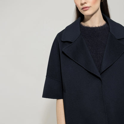 Double Face Cape Jacket - Navy