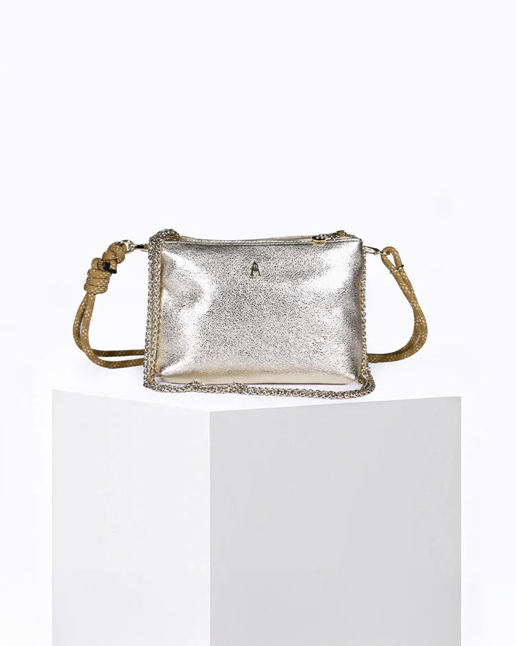 Duo Bubble Leather Bag - Gold