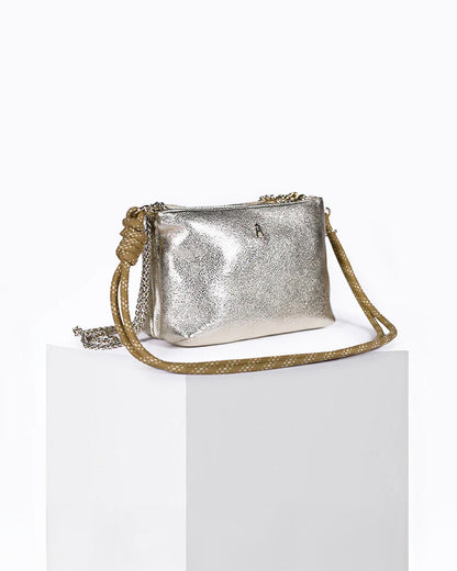 Duo Bubble Leather Bag - Gold