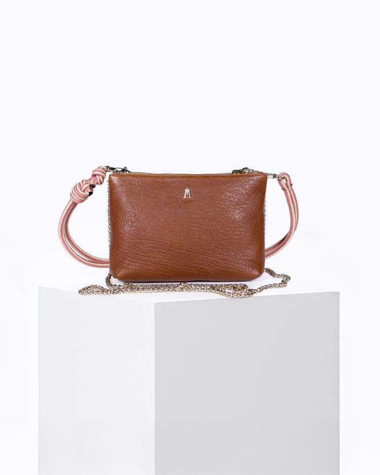 Duo Bubble Leather Bag - Havana