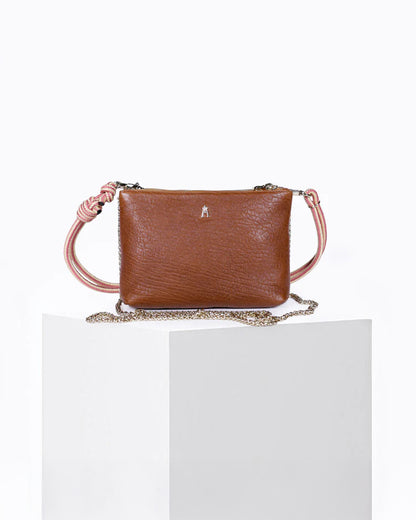 Duo Bubble Leather Bag - Havana