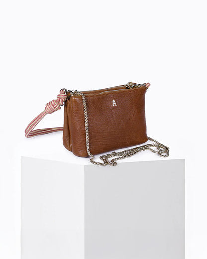 Duo Bubble Leather Bag - Havana