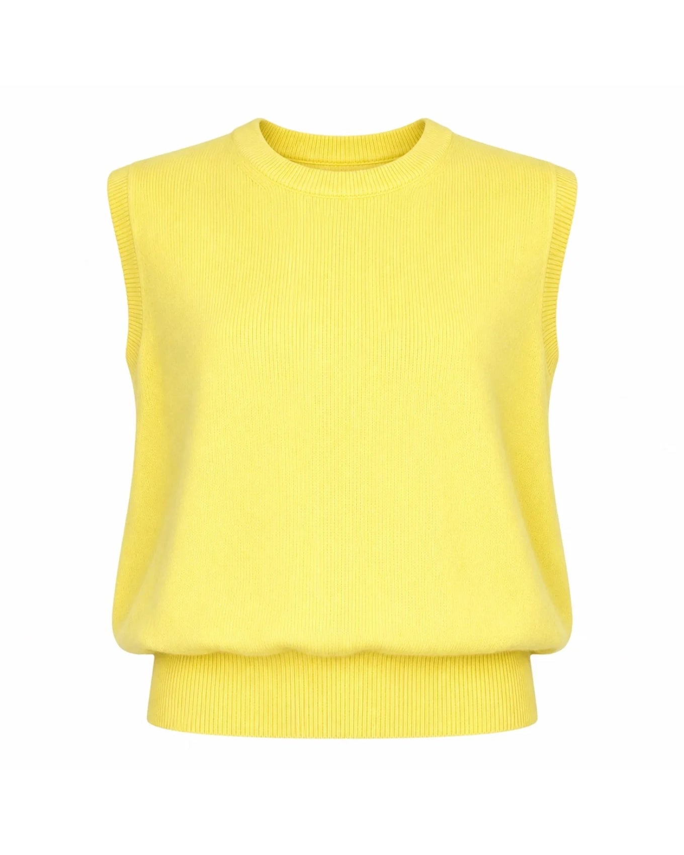 Durango Sleeveless Round Neck Jumper - Butter Yellow