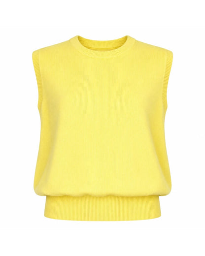 Durango Sleeveless Round Neck Jumper - Butter Yellow