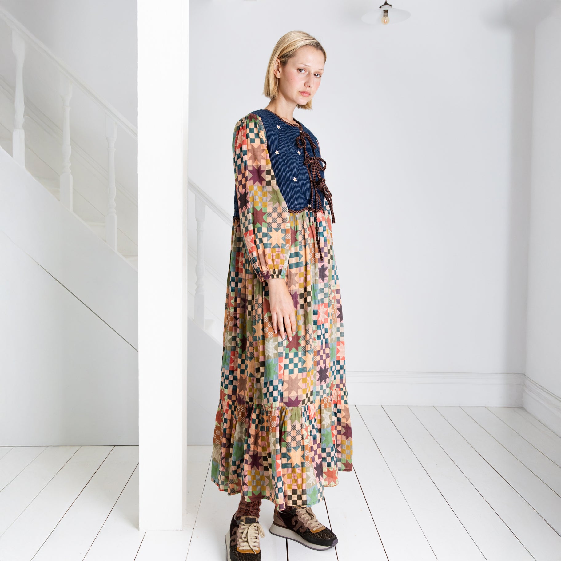 Emma Quilted Body Star Dress - Multi