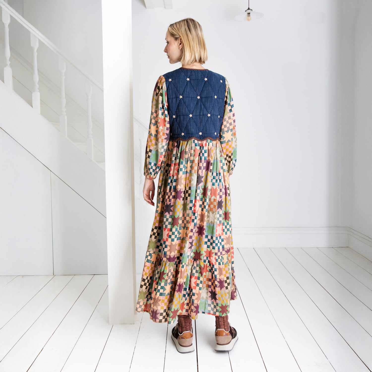 Emma Quilted Body Star Dress - Multi