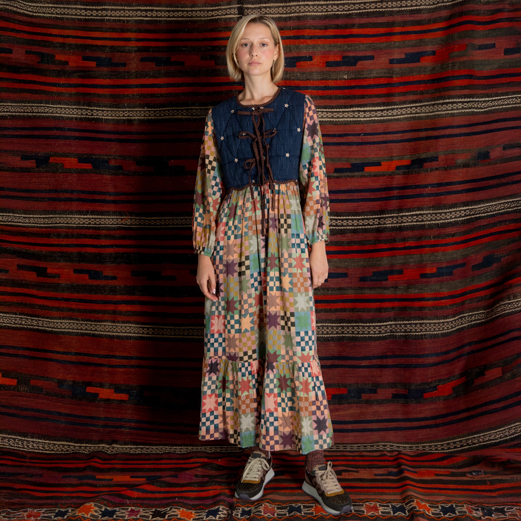 Emma Quilted Body Star Dress - Multi