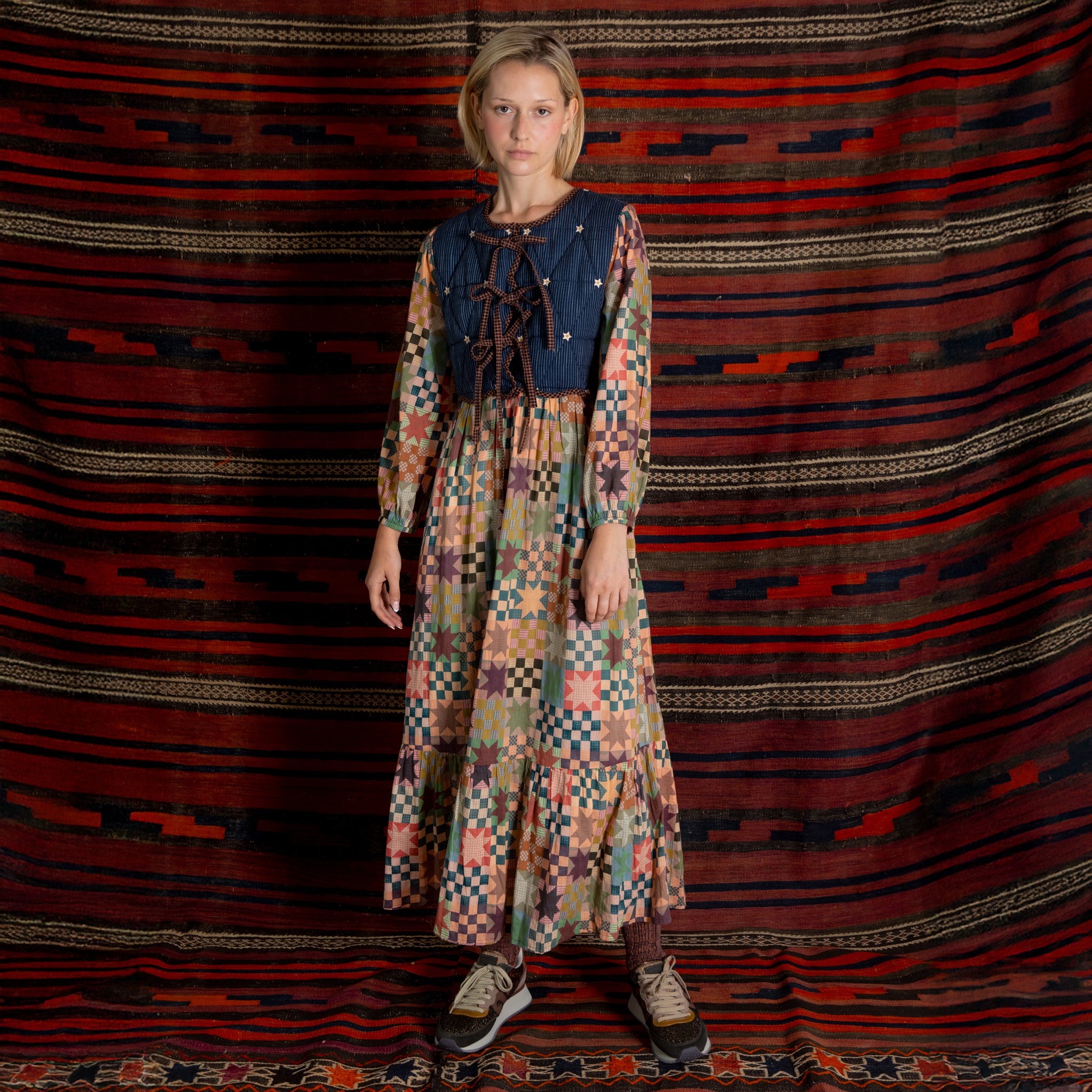 Emma Quilted Body Star Dress - Multi