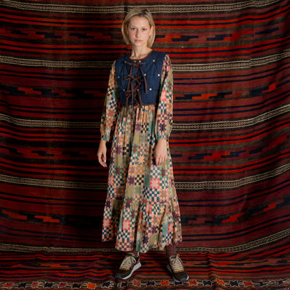 Emma Quilted Body Star Dress - Multi