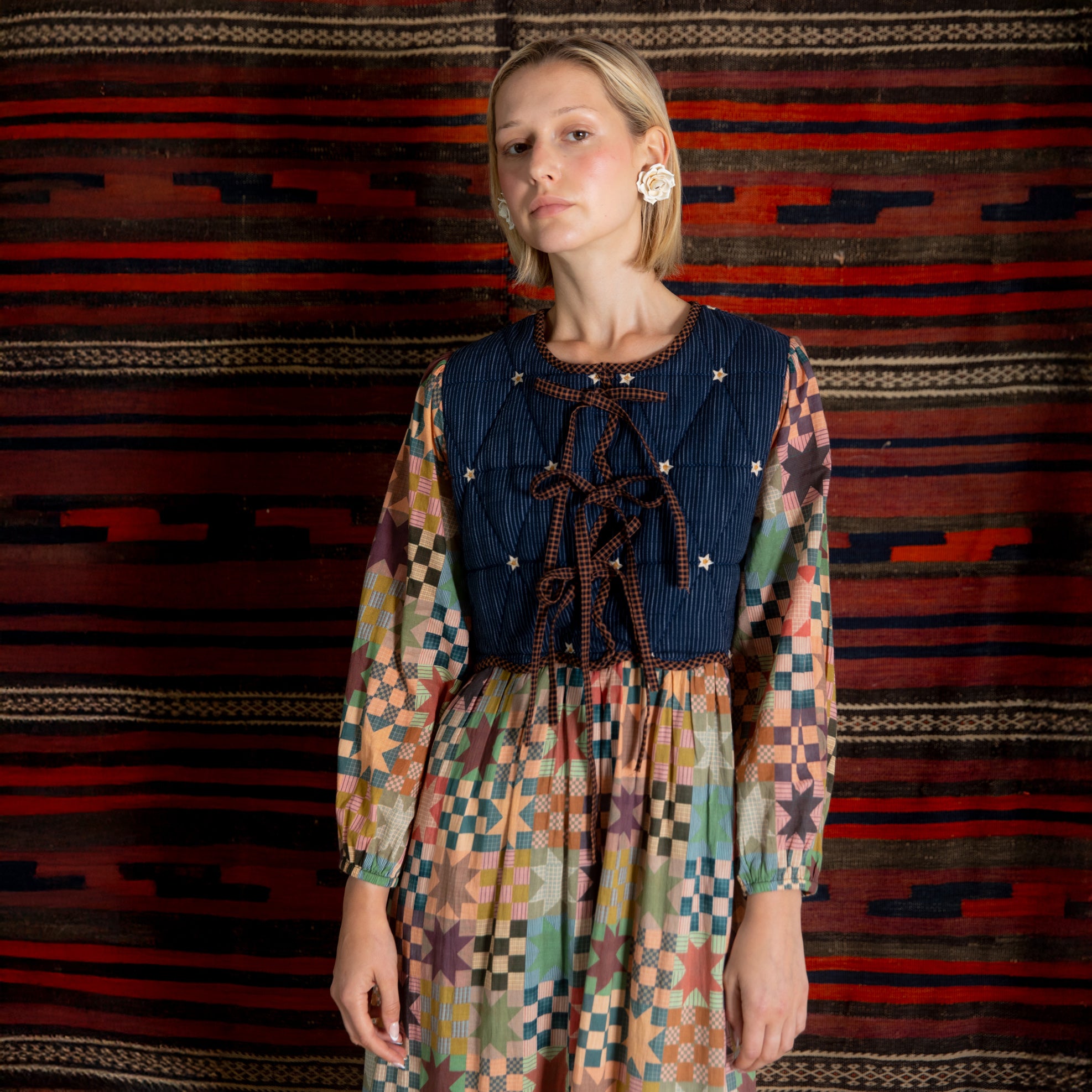 Emma Quilted Body Star Dress - Multi