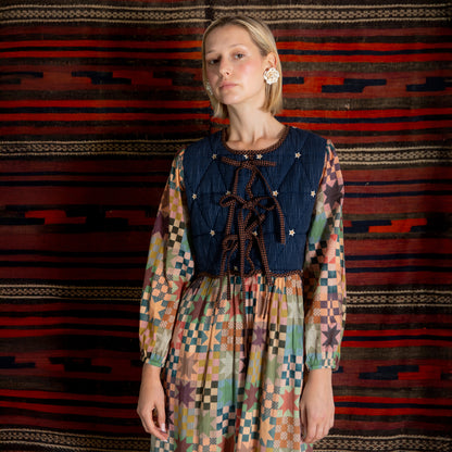 Emma Quilted Body Star Dress - Multi