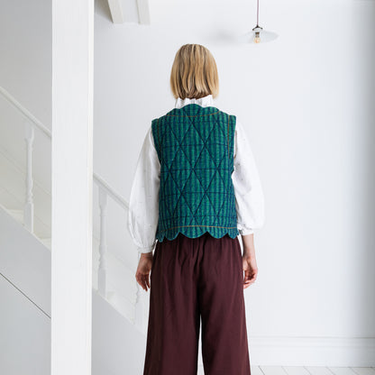 Estelle Gilet - Stripe Green Navy