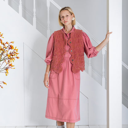 Estelle Cord Gilet - Rose Cord