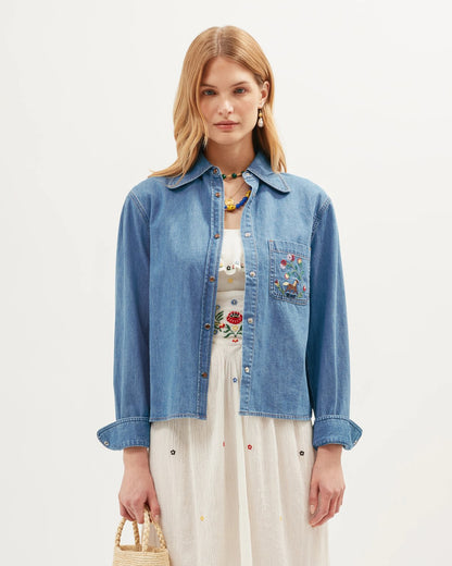 Edaline Top Sadie Embroidery - Light Vintage