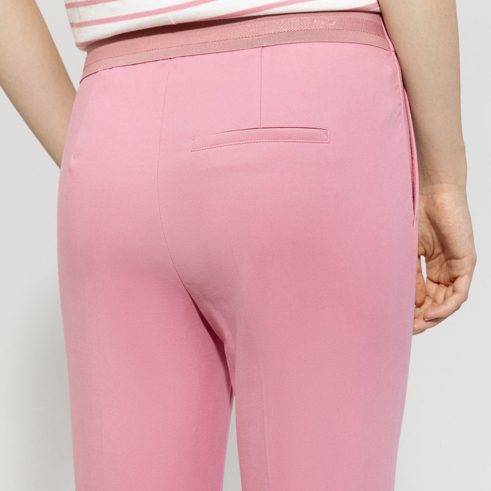 Elastic Back Gabardine Stretch Trousers - Cherry Blossom