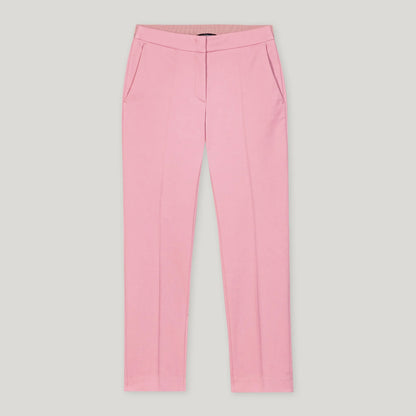 Elastic Back Gabardine Stretch Trousers - Cherry Blossom