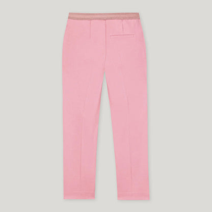 Elastic Back Gabardine Stretch Trousers - Cherry Blossom