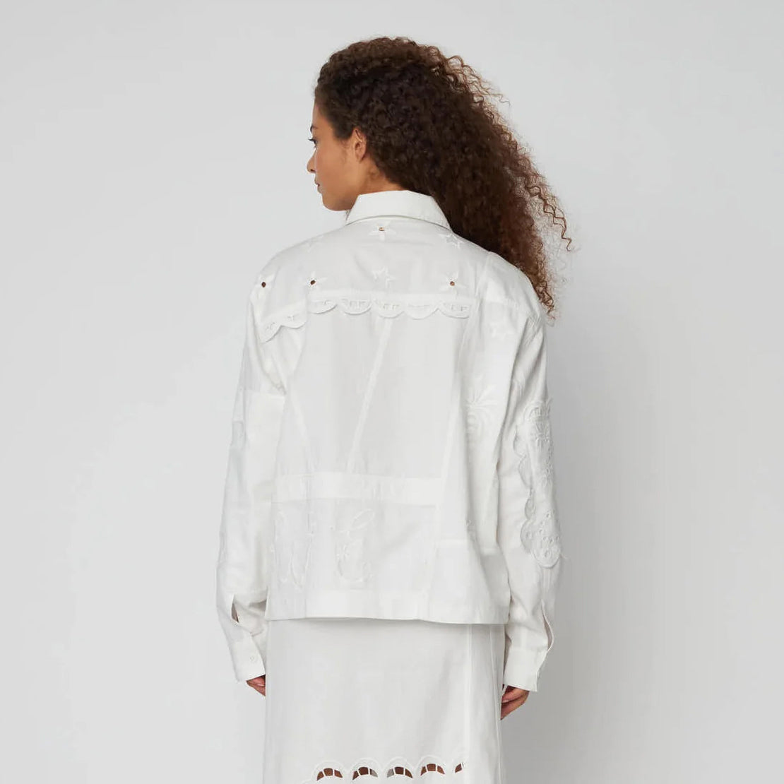 Elements Embroidered Cotton Shirt - White