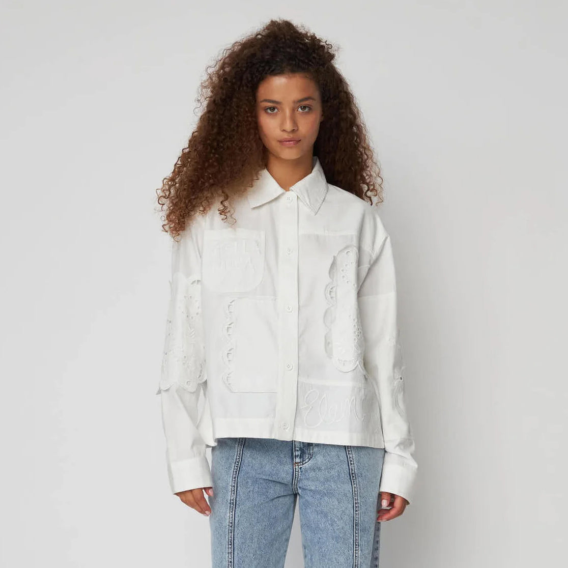 Elements Embroidered Cotton Shirt - White